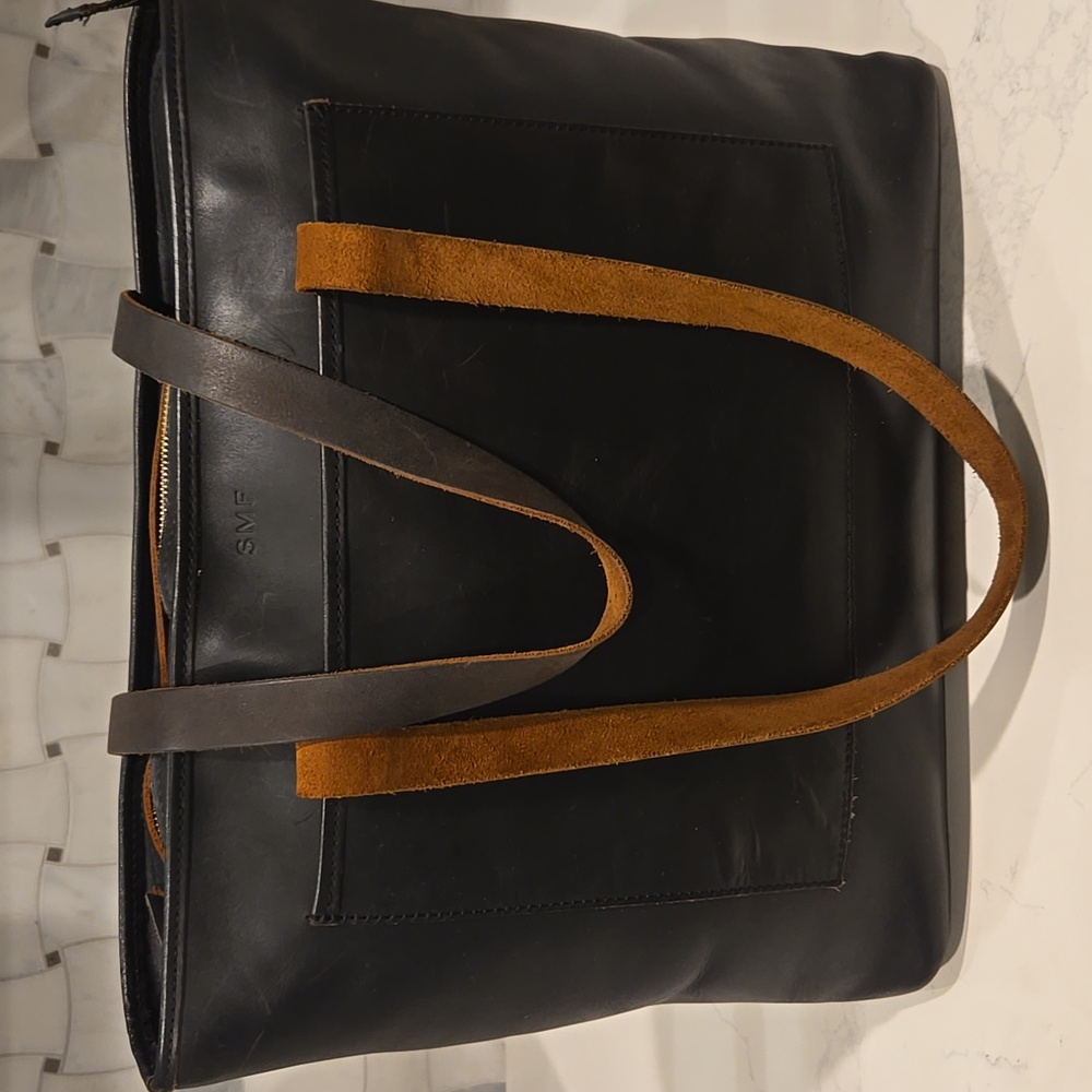WP Standard Black Leather Tote Bag
